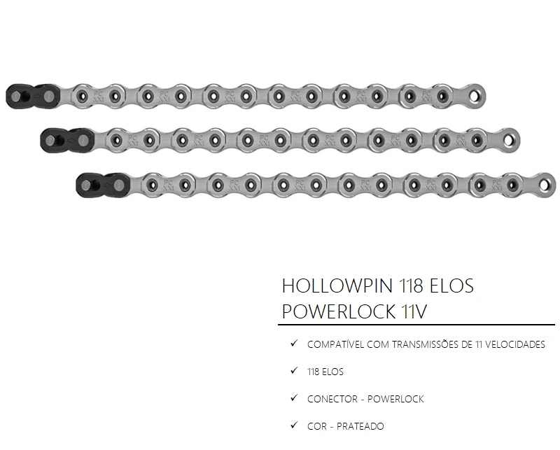PC XX1 HollowPin Chain (118 Links, PowerLock, 11 Speed)