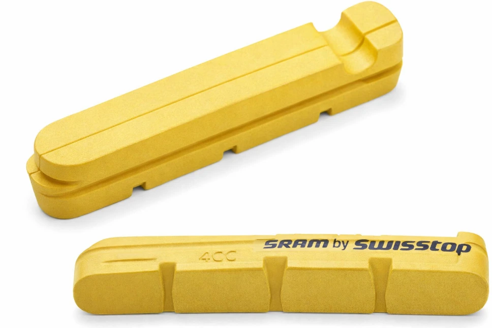 CARBON ROAD RIM BRAKE PAD RUBBER YELLOW – PAIR