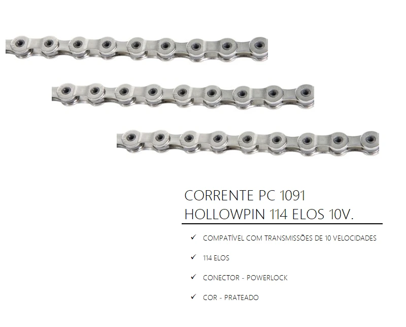 PC 1091 HollowPin chain, 114 links, 10-speed